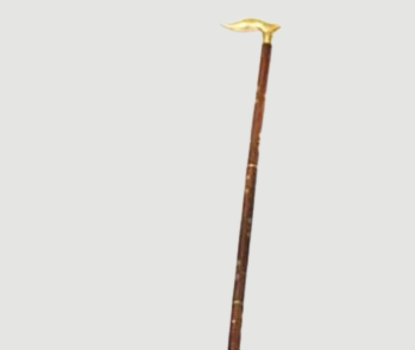 Walking cane with brass handle for elderly support